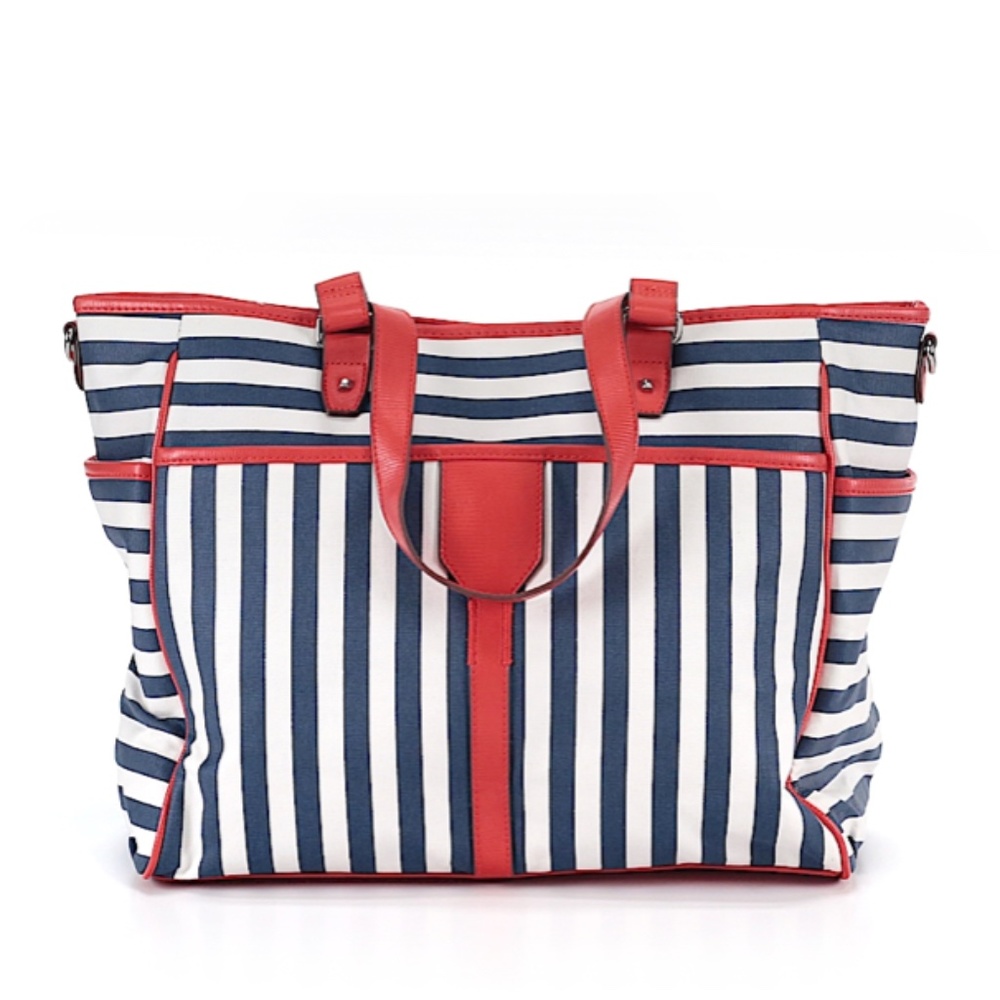 Stella & Dot Nautical Striped Diaper Tote Bag W/ Changing Pad